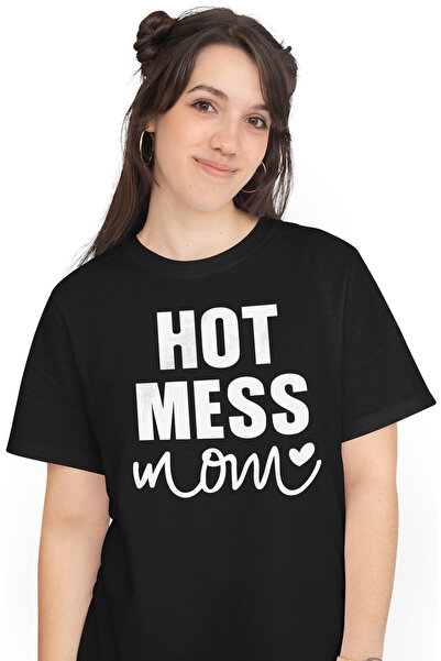 StoryGift Romania Tricou Femei Cu Mesajul "hot Mess Mom" - Mama Dezastru Fier...