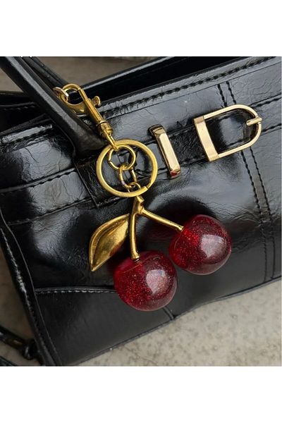 özlora Cherry Keychain, Bag Charm, Bag Accessory Cherry Charm