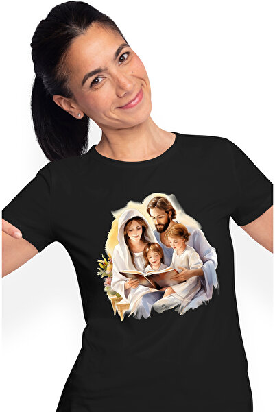 StoryGift Romania Tricou Femei Cu Iisus Hristos Si Maica Domnului, Ilustratie...