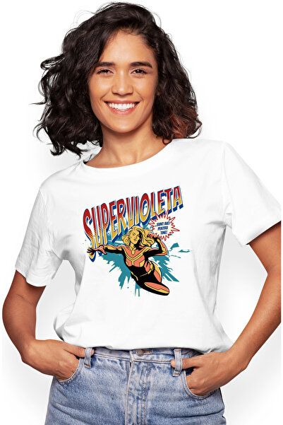 StoryGift Romania Tricou Femei Super Violeta, Supererou Sunt Aici Pentru Tine...