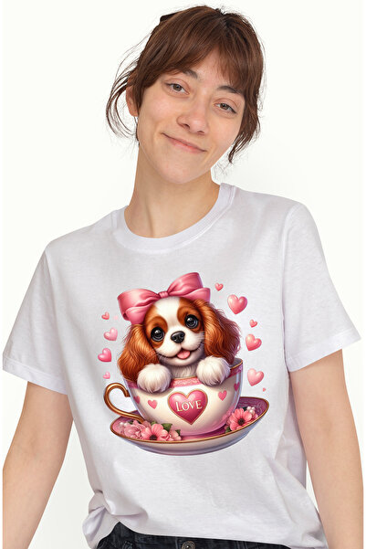 StoryGift Romania Tricou Femei Cu Un Catel Vesel, Ilustratie, Limba Scoasa, S...