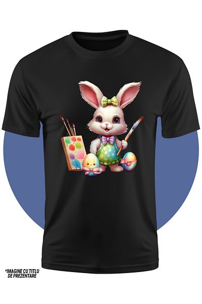 StoryGift Romania Children's T-shirt with a bunny, illustration, painting, watercolors, brushes, artwork, culo, STG4