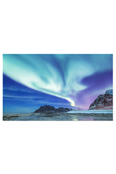 StoryGift Romania Tablou Canvas Aurora Boreala Peste Insulele Lofoten, Norvegia Calatorie, Luminile Nordului, Nat