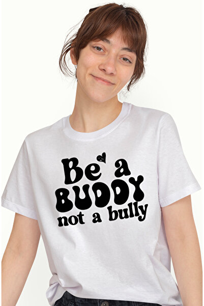 StoryGift Romania Tricou Femei Cu Mesaj Care Te Indeamna Sa Fii Un Amic, Nu Un Agresor Cu Imprime Wht_l