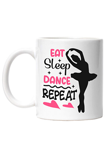 StoryGift Romania Cana Cu Inimioare Si Mesajul "eat Sleep, Dance, Repeat" - M...