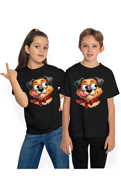 StoryGift Romania Tricou Copii Cu Un Caine Care Are O Privire Ciudata, Ilustr...