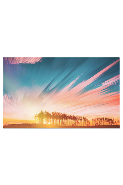 StoryGift Romania Tablou Canvas Urme De Nori In Dimineata, Raze De Soare, Cer...