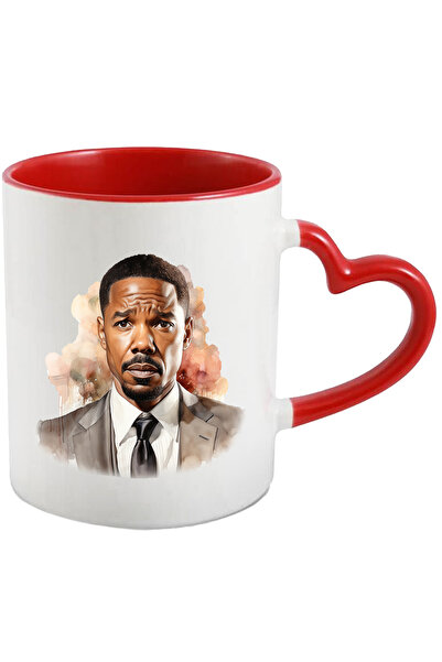StoryGift Romania Cana Cu Michael B. Jordan, Actor, Vedeta, Iubitori De Filme, Multicolor 330 Ml, , Cu Maner Inim Stg