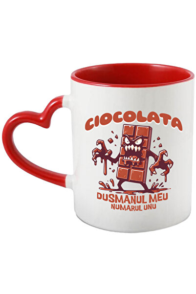 StoryGift Romania Cana Cu Tableta De Ciocolata Furioasa Monstru Cu Gheare Text Ciocolata Dusmanul , Cu Maner Inim Stg