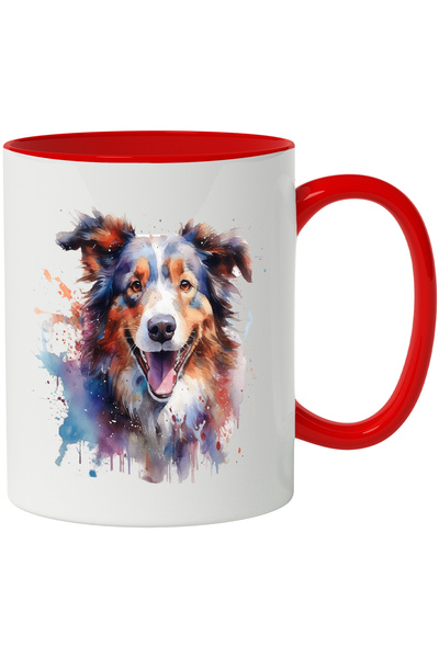 StoryGift Romania Cana Cu Border Collie, Animal, Caine, Watercolor, Vopsea, M...