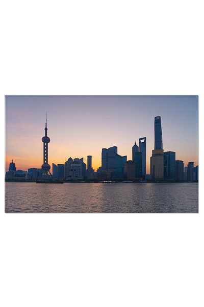StoryGift Romania Canvas Print - Urban Splendor in Shanghai: Pudong, Office Buildings and Skyline with View