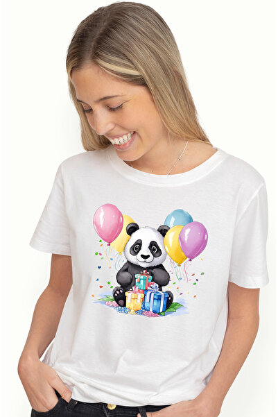 StoryGift Romania Tricou Femei Cu Un Ursulet Panda Care A Primit Cadouri, Vesel, Abia Asteapta Sa Wht_l