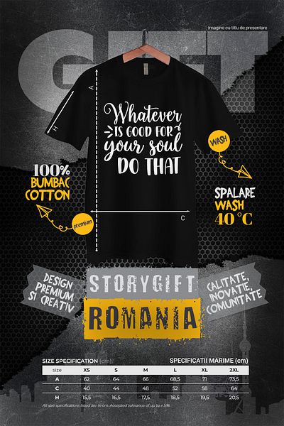 StoryGift Romania Tricou Femei Cu Mesaj Motivational Care Te Indeamna Sa Faci Ceea Ce Este Bine Pe Blk_l