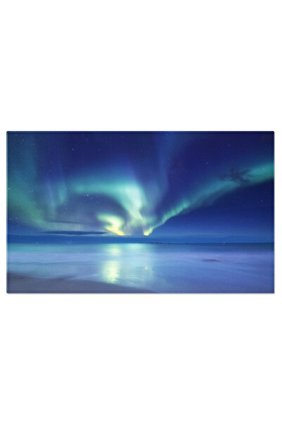 StoryGift Romania Tablou Canvas Magie Sub Cerul De Aurore In Lofoten, Norvegia, Calatorie, Peisaj Nocturn, Aurore