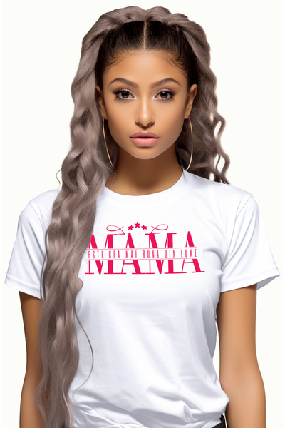 StoryGift Romania Tricou Femei Mama - Cea Mai Buna Din Lume, Cu Imprimeu Pe F...