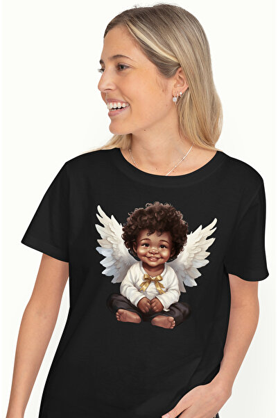 StoryGift Romania Tricou Femei Cu Un Copilas De Culoare, Ilustratie, Aripi De...