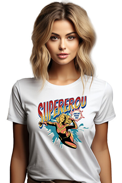 StoryGift Romania Tricou Femei Super Erou, Supererou Sunt Aici Pentru Tine, C...