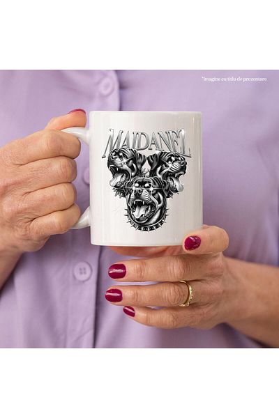StoryGift Romania Cana cu Caini Furiosi Cu Colti Si Ochii Stralucitori, Text Maidanez, Ceramica, 3, Cu ,STG