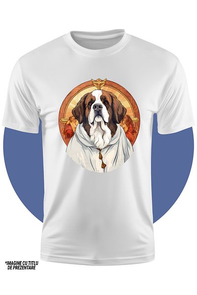 StoryGift Romania Tricou Copii Cu Un Caine In Straie De Epoca, Ilustratie, Abstract, Cerc, Pentru Iubitorii