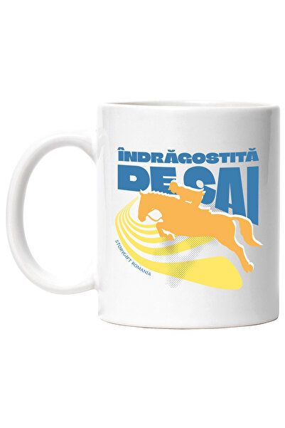 StoryGift Romania Cana Iubitor De Cai Echitatie Animal Sport , 330ml, Ceramic...