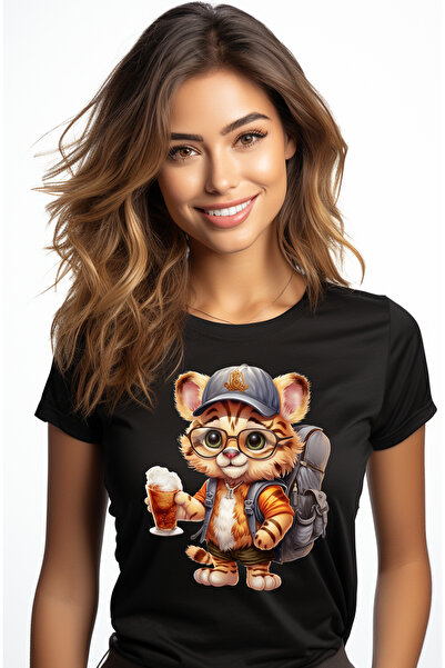 StoryGift Romania Tricou Femei Cu Un Tigru Explorator Care Porneste Intr-o Lu...