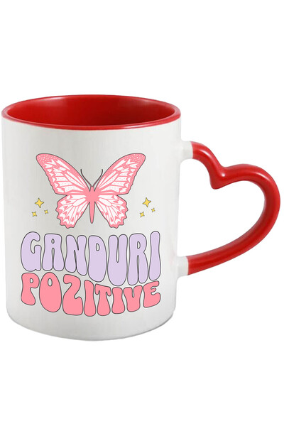 StoryGift Romania Cana Cu Mesaj Inspirational Text Ganduri Pozitive Fluture R...