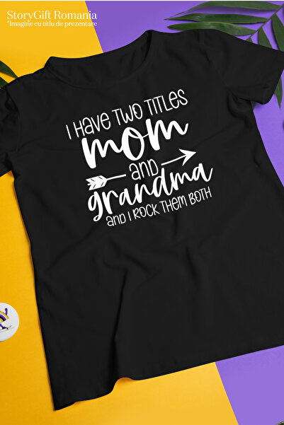 StoryGift Romania Tricou Femei Pentru Mamele Care Au Si Titlul De Bunica - Iubire Apreciere Cu Im Blk_l
