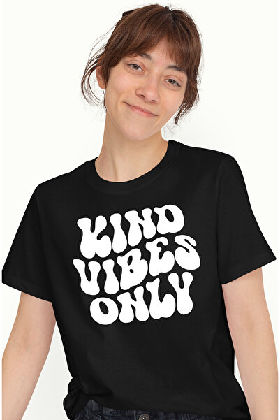 StoryGift Romania Tricou Femei Cu Mesajul In Engleza "kind Vibes Only" - Doar...