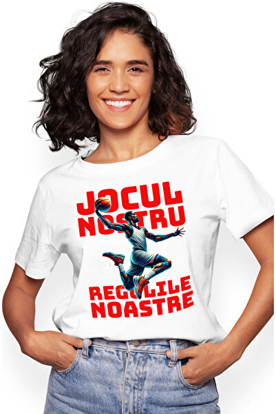StoryGift Romania Tricou Femei Jocul Nostru, Regulile Noastre, Jucator Basket...