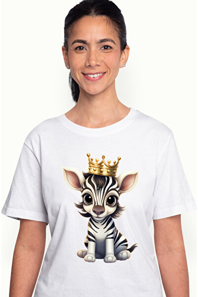 StoryGift Romania Tricou Femei Cu Un Pui De Zebra Care Poarta O Coroana Regal...