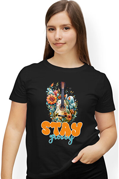 StoryGift Romania Tricou Femei Cu Mesajul "stay Groovy", Stilul Hippie, Cultu...