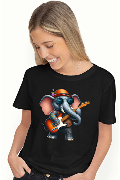 StoryGift Romania Tricou Femei Cu Un Elefant Tatuat Care Canta La Chitara, Il...