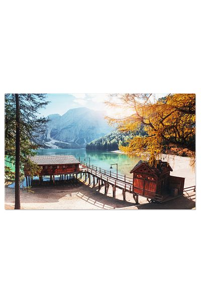 StoryGift Romania Tablou Canvas: Armonia Naturii Cu Padure Si Lac - Frumusetea Lina A Peisajului Natural