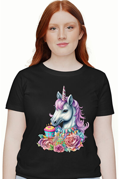StoryGift Romania Tricou Femei Cu Un Unicorn, Ilustratie, Petrecere, Zi De Na...