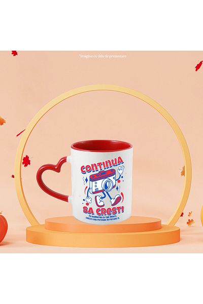 StoryGift Romania Cana cu Aparat Foto Cu Manusi De Personaj Fictiv Hobby Fotografie Text Continua , Cu Maner Inim STG