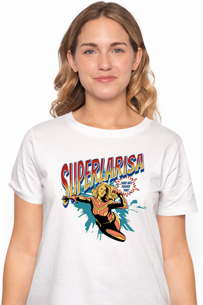 StoryGift Romania Tricou Femei Super Larisa, Supererou Sunt Aici Pentru Tine,...
