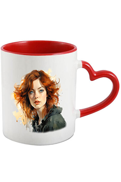 StoryGift Romania Cana Cu Emma Stone, Actrita, Celebritate, Film, Hollywood, Multicolor 330 Ml, C, Cu Maner Inim Stg