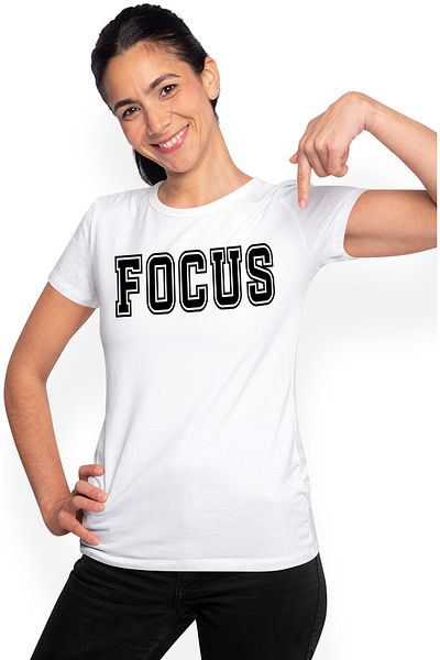 StoryGift Romania Tricou Femei Focus, Mesaj Motivational, Text Inspirational, Self Care, Cu Impri Wht_l