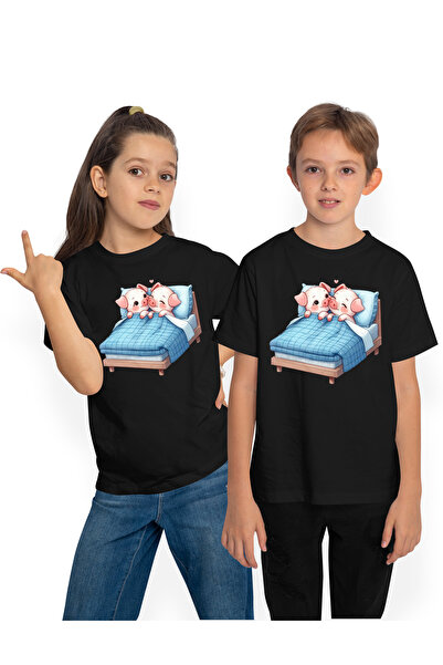 StoryGift Romania Tricou Copii Cu O Purcelusa Si Un Purcel, Ilustratie, Ora D...