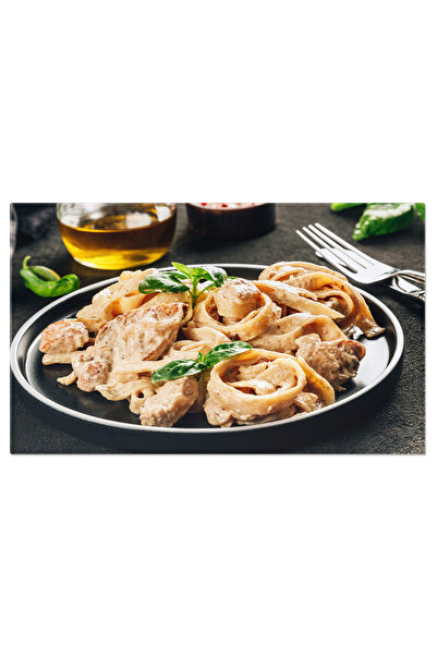 StoryGift Romania Tablou Canvas - Bucatarie Italiana: Fettuccine Alfredo Cu P...