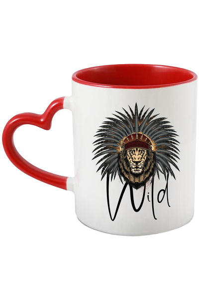 StoryGift Romania Cana Cu Mesaj In Engleza Wild, Leu, Bijuterii, Pene, Palari...
