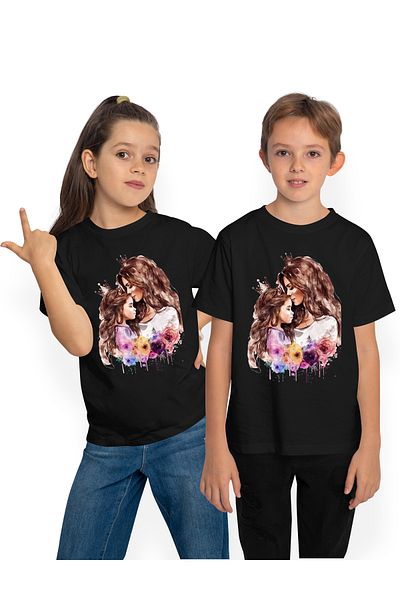 StoryGift Romania Tricou Copii Cu O Mama Care Isi Tine Fetita, Ilustratie, Coroane Regale, Importante, Iubir