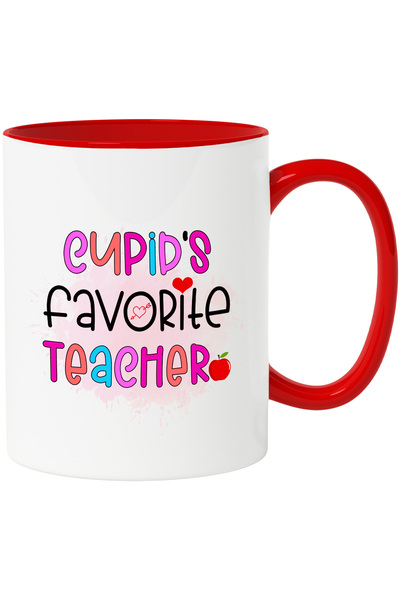 StoryGift Romania Cana cu mesajul "Cupid's favorite teacher", invatator, inim...