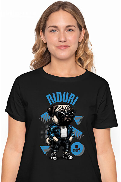 StoryGift Romania Tricou Femei Caine Bulldog Cu Ochelarii De Soare Text Ridur...