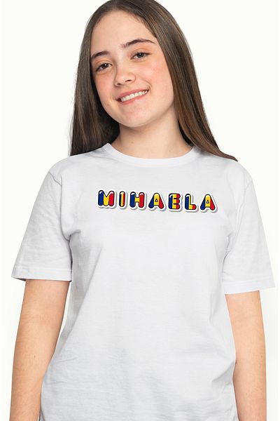 StoryGift Romania Tricou Femei Cu Numele Mihaela, Romania, Suporter, Steagul Romaniei, Patriot, C Wht_m