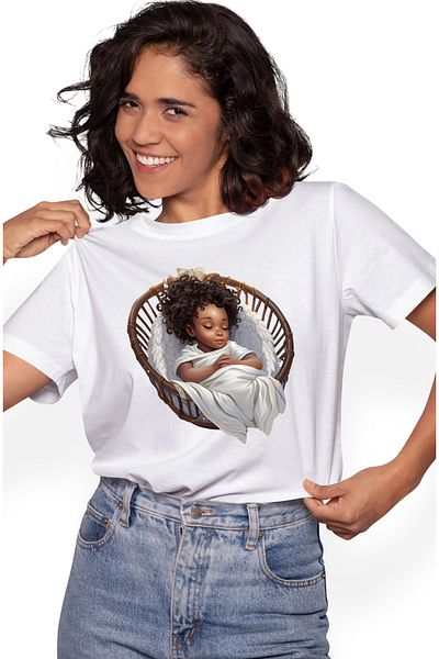 StoryGift Romania Tricou Femei Cu O Fetita De Culoare, Ilustratie, Doarme, Somn Adanc, Oboseala, A Wht_m