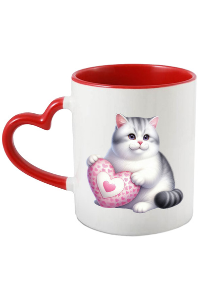 StoryGift Romania Cana Cu O Pisicuta Care Tine O Inimioara In Brate | Ilustra...