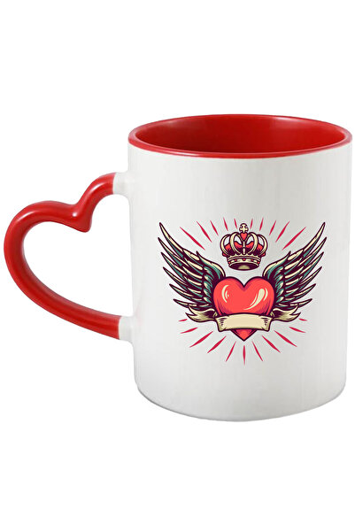 StoryGift Romania Cana Cu Inima, Aripi, Coroana, Dungi, Panglica, Multicolor ...