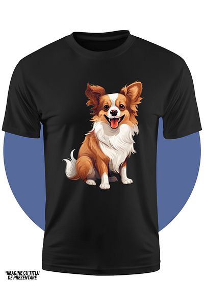 StoryGift Romania Tricou Copii Cu Un Catel Blanos, Energic, Vesel, Jucaus, Ilustratie, Pentru Iubitorii De C