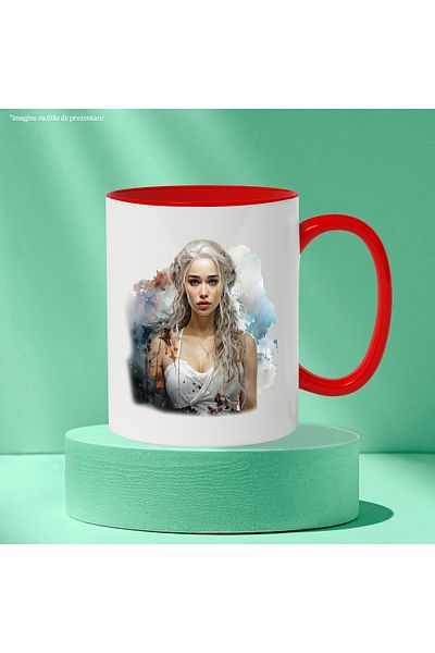 StoryGift Romania Mug With Daenerys, Game Of Thrones, Character, Fantasy, Multicolor 330 ml, Ceramic, With